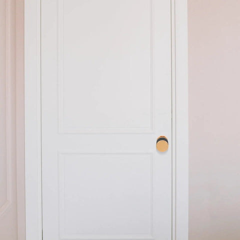 Built Tough Single Sided Hidden Deadbolt Lock With Classic Ball Handles For Serious Privacy And Hassle Free Setup On Quiet Study Doors and Home Office Rooms, sleek ball handle on white door.