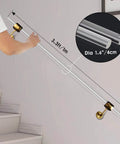 Sturdy 2 Pack Acrylic Indoor Stair Handrail Kit With Golden Wall Mount Brackets Crystal Clear Lucite Rail 3.3 Ft Each 1.6 In Dia
