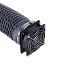 Close-up of hose and fan of High Efficiency 4000 RPM Fume Extraction Kit For 3D Printer Enclosures With Adjustable Telescopic Hose Vent