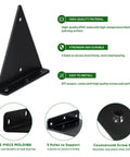 Diagram showcasing Six Inch Triangle Shelf Brackets Set Of 4 Black Heavy Duty Hidden Floating Shelf Supports For Wall Shelves.