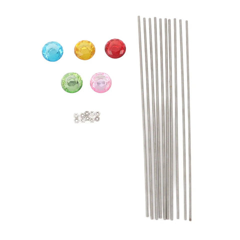 Stainless Steel M4 Threaded Rods And Nuts Kit With 5 Knobs 10 Rods And 10 Hex Nuts For DIY fairy garden stakes
