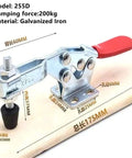 8-Piece Heavy Duty Toggle Clamp Kit With Horizontal Quick Release Locking Tool for woodworking, galvanized iron, clamping