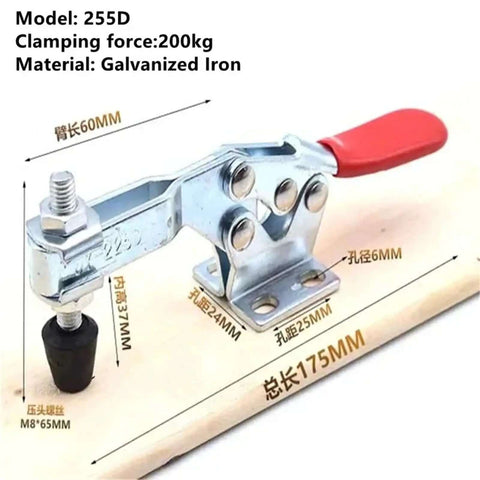 8-Piece Heavy Duty Toggle Clamp Kit With Horizontal Quick Release Locking Tool for woodworking, galvanized iron, clamping