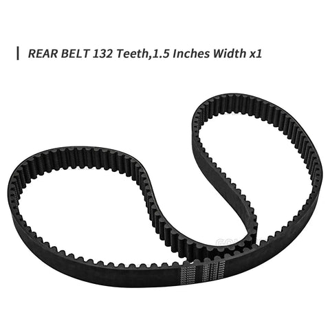 Golknha Drive Belt Replacement For 86-94 Harley Davidson Softail Heritage Fat Boy Plus Standard Custom Springer Models Like Flstc And Flstn With 132 Tooth Count And 1.5 Inch Width For Rock Solid Performance showing 132 teeth and 1.5 inch width.