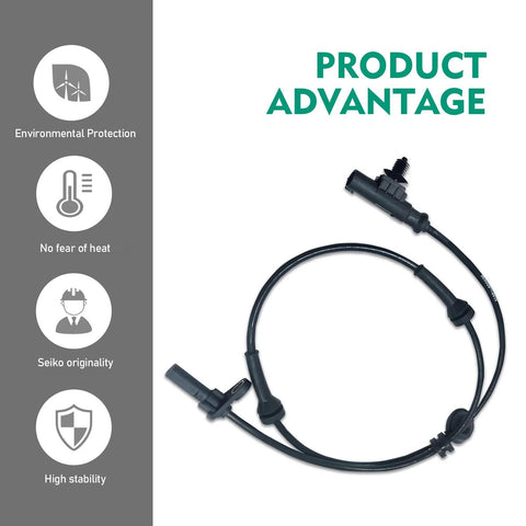 Eratus rear-left ABS wheel speed sensor with wiring harness, black