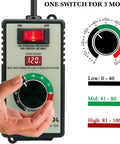 Tough As Nails 15A Peak AC Motor Speed Controller for Shop Fans with adjustable settings and voltage display in hand.