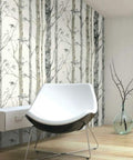 Room with White Birch Trees Peel And Stick Wallpaper Vinyl 12 Ft By 9 Ft Made In USA Easy To Apply No Water Needed No Mess Repositionable.