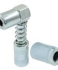 90 Degree Grease Coupler Adapter With Sleeves Heavy Duty Industrial Grade For Tight Spaces 3000 To 4500 PSI Galvanized Carbon Steel