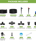 Complete Two Hundred Fifty Foot Drip Irrigation Kit For Gardens No Fuss Setup components including hoses and connectors