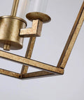 Close-up of Three Light Openwork Lantern Pendant For Stairways Entries Kitchen Islands And Foyers in Nickel Finish showing frame detail.