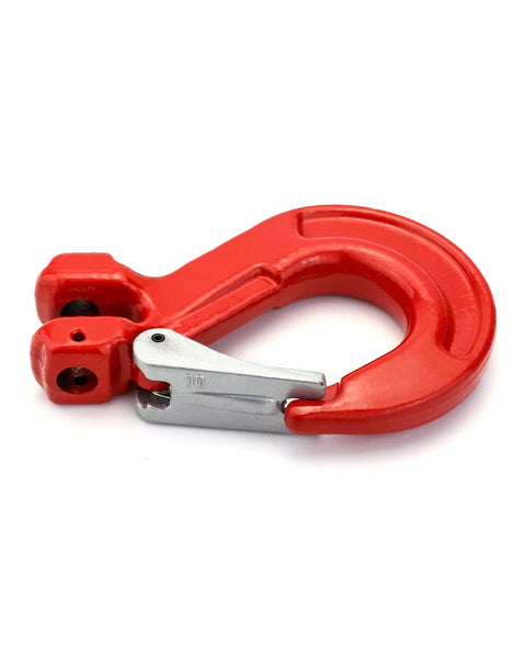 Clevis Slip Hook With Latch 1/2 Inch Two Pack, 6940 Lb Working Load Limit, Grade 80 Drop Forged Alloy Steel side view