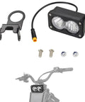 Rock Solid 20W 6500K LED Headlight for Electric Bikes and ATVs with mounting kit and connectors
