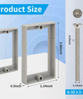 Dimensions of Half Inch Single Gang Outlet Box Extender Kit, Gray Receptacle Extender For Electrical Boxes And Switches, Easy Install Pack Of 4 With 8 Screws, Durable Universal Fit For Home Renovations shown in image.