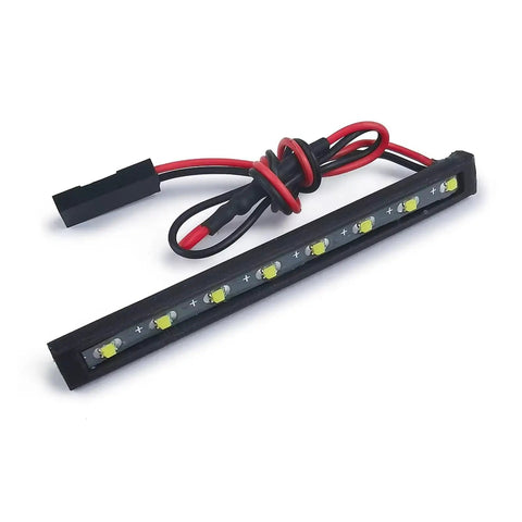 Hella Sick Metal Roof Rack And Luggage Carrier Fits 1 24 Scale RC Crawlers Compatible With Axial Scx24 Gladiator Off Road Truck Upgrade Gear And Spare Parts featuring LED light bar with wires.