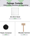 Package contents of Six Cube Storage Organizer Shelving Unit Set Dope DIY Plastic Modular Book Shelf Translucent White