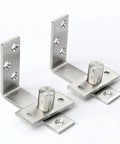 Premium Stainless Steel Pivot Hinges Heavy Duty Adjustable Rotation Door Hardware Double Action Surface Mount 80x50x5mm