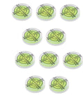 10PCS Circular for spirit Level 32mm Clear 10PCS Circular for, showing clear acrylic levels with markings and green fluid.