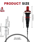 Propane Piezo Spark Ignition Kit With Push Button Igniter dimensions and wire length description, product size measurement shown