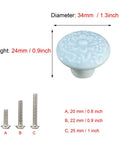 15 Piece Ceramic Mushroom Cabinet Knob Set With 3 Size Mounting Screws Glossy Vintage Dresser Drawer Cupboard Pulls