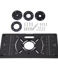 Dead Nuts Accurate Aluminum Router Table Insert Plate With Slick Inch And Centimeter Grid Markings Quick Swap Flip Board for woodworking project with fasteners.