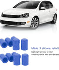 Blue Silicone Vacuum Hose Caps 16mm Inner Diameter 10 Pack Universal Car Intake And Vent Hose End Plugs visible with a car