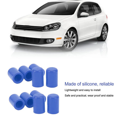 Blue Silicone Vacuum Hose Caps 16mm Inner Diameter 10 Pack Universal Car Intake And Vent Hose End Plugs visible with a car