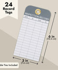 Equipment Inspection Tags 24 Pack 6 by 3 Inches White PVC Waterproof and Rip-Resistant With Eyelets and Cable Ties
