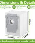 Product dimensions for 25 Pack Replacement Vacuum Bags For Roomba I7 I7 Plus I8 I8 Plus J6 J6 Plus J7 J8 S9 S9 Plus Clean Base.
