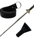 Adjustable Tachi Practice Sword Set With Holster And Leather Belt, stainless steel faux blade