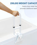 Adjustable Bathtub Safety Rail For Seniors And Caregivers, Rock Solid Tub Grab Bar For Bathroom, Stable Floor Mount, Anti Slip Handle
