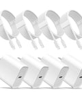 USB C Fast Wall Charger 4 Pack for 17 16 15 Pro Max and More Includes 6 Ft Cables High Speed USB C Charging and Data Transfer Durable Wall Chargers for iPhone iPad Pro AirPods Samsung