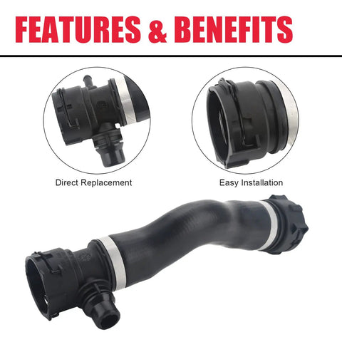 BMW Engine Upper Radiator Coolant Water Hose Pipe Replacement Fits E82 E88 E92 E90 E91 Z4 128i 323i 325i 328i 330i OEM 17127531579
