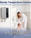18Kw Electric Tankless Water Heater Delivers Kickin Instant Heat At 240V With 4.9 GPM Flow for consistent hot water in a bathroom.