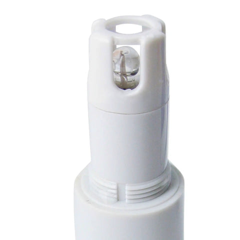 Close-up of white ORP probe for On The Go 6 In 1 Waterproof Water Quality Meter Pocket Size All In One Tester