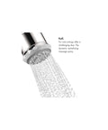 Showerhead With Three Spray Modes And Pulsating Massage Soft Spray Quick Clean In Chrome for a spa like shower experience