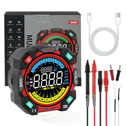 Go To Portable Digital Multimeter Tester With 6000 Counts VA Display And Auto Ranging Measures ACDC Voltage And Current