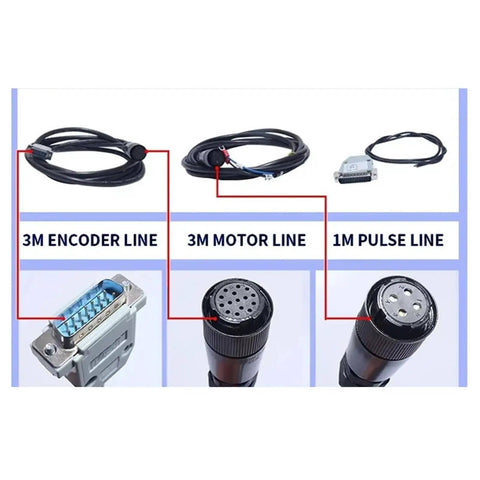 Cables for Rock-Solid 380V AC Servo Motor With 5.7 KW 1000 RPM 27 Nm Closed-Loop Encoder Three-Phase Permanent Magnet Design Fully Matched Driver AASD-40A