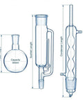 Diagram of Soxhlet Extraction Set 500ml 45 To 40 And 24 To 40 Lab Glassware Must Have For Botanical Extraction, Reflux And Chemistry Experiments