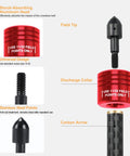 Crossbow Bolt Decocking Head 2 Pack Red showing aluminum head, discharge collar, and standard 8-32 thread design