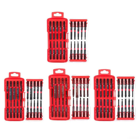 Top Notch 20-Piece Screwdriver Bits Set With Storage Box Featuring Magnetic Drill Bit Holder Kit For Torx Star Hex And Slotted Flat Head Driver Assortment Built To Last Heavy Duty Metal Construction Perfect For Any Handyman Job, red case