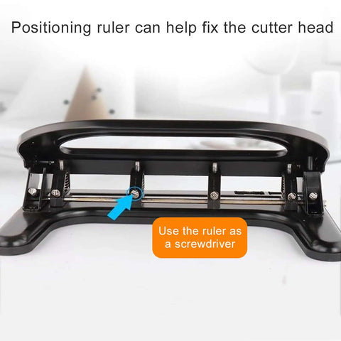 Heavy Duty 4 Hole Paper Punch With Built In Ruler For Up To 30 Sheets Adjustable Manual Hole Puncher Iron Construction