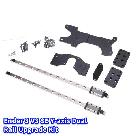 Double Linear Guide Kit MGN9H 300mm Plate Rails For 3D Printers Upgrade With Dope Stability And Smooth Motion For Premium Print Quality And Precision Results, Ender 3 V3 SE Y-axis dual rail kit with rails, plates, and screws