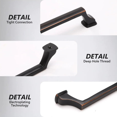 Close-up of Two Pack Center To Center 128mm Matte Nickel Brushed Finish Cabinet Pulls details showing tight connection and deep hole thread.