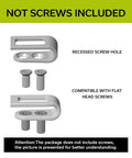 Kick Your Everyday Carry Game Up With These Premium Flamed Titanium Pocket Knife Clips Featuring Two Replacement Rails In 50 mm And 55 mm Sizes With Neat Recessed Screw Holes And Absolutely Zero Bolts Tangled On Them For A Slick Custom Build - showing recessed holes for screws and compatibility with flat head screws.