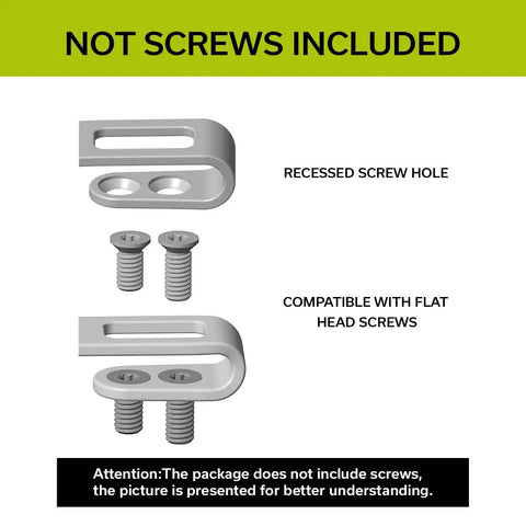Kick Your Everyday Carry Game Up With These Premium Flamed Titanium Pocket Knife Clips Featuring Two Replacement Rails In 50 mm And 55 mm Sizes With Neat Recessed Screw Holes And Absolutely Zero Bolts Tangled On Them For A Slick Custom Build - showing recessed holes for screws and compatibility with flat head screws.
