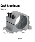 Premium CNC Aluminum Spindle Motor Fixture Clamp Bracket for Openbuild Engraver Router 65mm cast aluminum with precise measurements