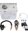 Real Deal Heavy Duty Machine Tool Cooling Sprayer Rig With Flexible Shaft And Precision Flow Control For Cnc Water And Cutting Fluid Lubrication Pump System components including tank, valves, and tubing.