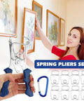 Eight Piece Miter Spring Clamps Set With Spring Loaded Pliers And Carabiner Adjustable From 0 To 2 Inches Solid Choice For Woodworking Trim