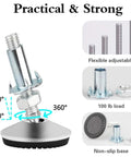 Swivel Adjustable Leveling Feet Set With T Nut Bolts 10 Pcs For Cabinets Tables Workbenches And Chairs, showing angles and adjustability.