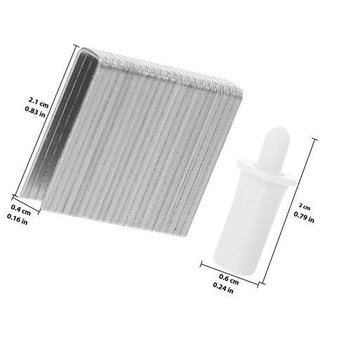 Hella Durable White Stainless Steel Shutter Pins Paired With A Dead Simple Louver Repair Kit showing stainless steel and plastic components.